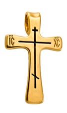 576 Крест нательный «Простой», серебро 925° с позолотой