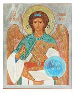 Икона Ангел-хранитель - поталь (серебро), 21 век