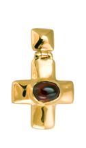 603 Крест “Корсунский”, серебро 925° с позолотой, гранат или аметист