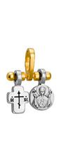 661 Крестик и образ Богородицы "Знамение", серебро 925° с позолотой