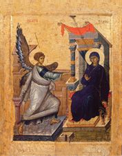 Икона. Благовещение Божией Матери. 14 век (Македония)