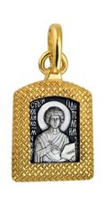 702 Образ «Великомученик Пантелеимон», серебро 925° с позолотой