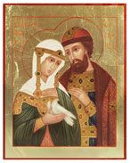 Икона св. благоверные князь Петр и княгиня Феврония Муромские (21 век) - поталь