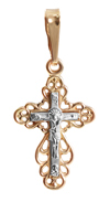 Крестик, комбинированное золото