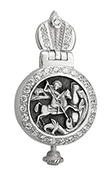 526 Подвеска - мощевик «Св. Георгий Победоносец», серебро 925°