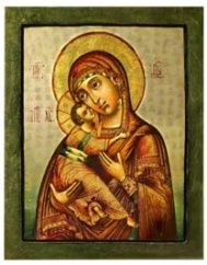 Икона Божией Матери "Владимирская", конец 17 века - Поталь