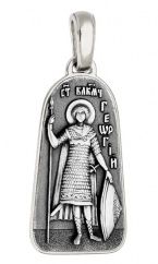 741 Образ Святой великомученик Георгий Победоносец, серебро 925°