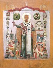 Икона. Святитель Николай Чудотворец Можайский. 17 век