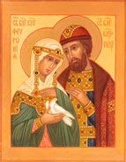 Икона святые благоверные князь Петр и княгиня Феврония (21 век)