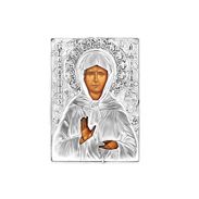 Икона Св. Матрона, в окладе - малая с серебрением