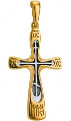 568 Крест нательный «Упование верных», серебро 925° с позолотой
