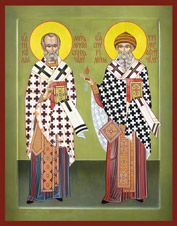 Икона. Святой Николай Чудотворец и святой Спиридон Тримифунтский, 21 век