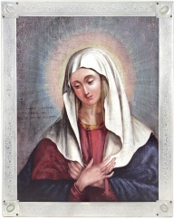 Икона Божией Матери "Умиление" (Серафимо-Дивеевское), посеребрённая рама с камнями