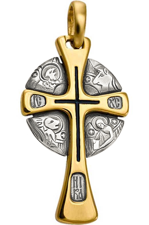 570 Крест «Четыре Евангелиста», серебро 925° с позолотой