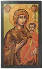 Икона Божией Матери «Одигитрия Смоленская», 17 век - поталь