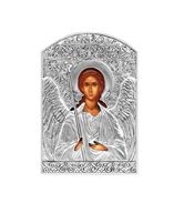 Икона Ангел Хранитель - в окладе с серебрением, арочная, малая 