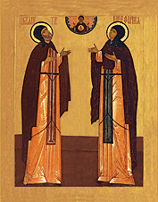 Икона. Святые благоверные князья Петр и Феврония Муромские. 16 век