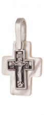 770 Крест малый с подвеской, серебро 925°, перламутр