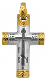 516 Крест нательный «Поклонный», серебро 925° с позолотой