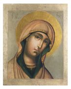 Икона Божией Матери (ГИМ) деисус, 18 век - поталь