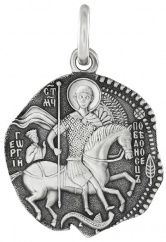 792 Образ "святой Георгий" на монете, серебро 925°