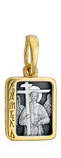 646 Образ «Ангел хранитель» малый, серебро 925° с позолотой