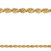 Цепь кордовая (веревка), серебро 925° с позолотой
