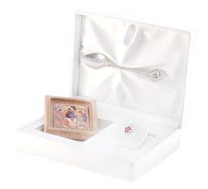 Крестильный набор - подарочная коробка с иконой