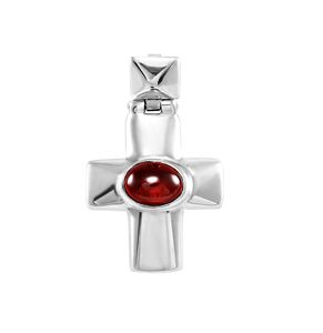 603 Крест “Корсунский”, серебро 925°, гранат или аметист